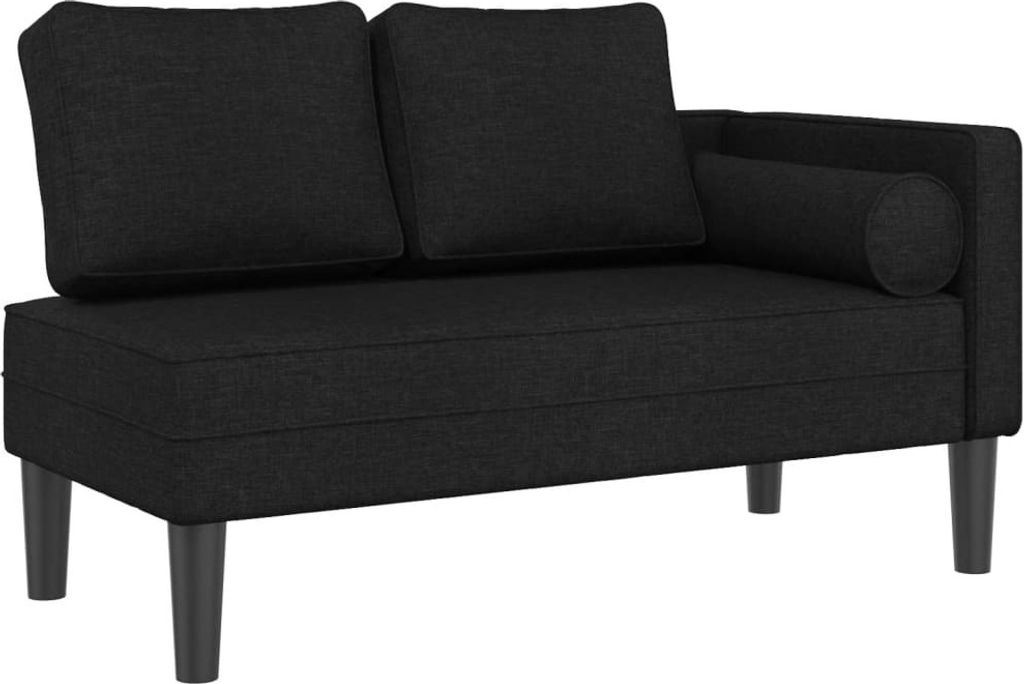Chaiselongue mit Kissen Schwarz Stoff