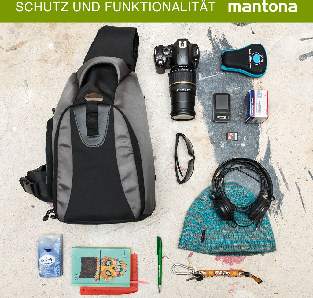 Mantona Premium Kameratasche, Gepolstert, DSLR Kamera Und