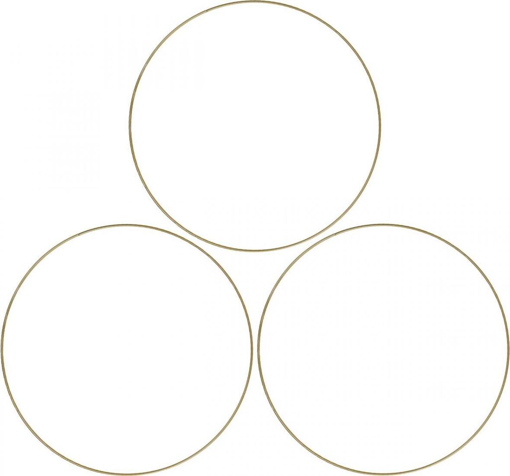 Goldener Deko-Ring Metallring Ø20,5cm Set von 6 für DIY-Dekoration, 6 Stück