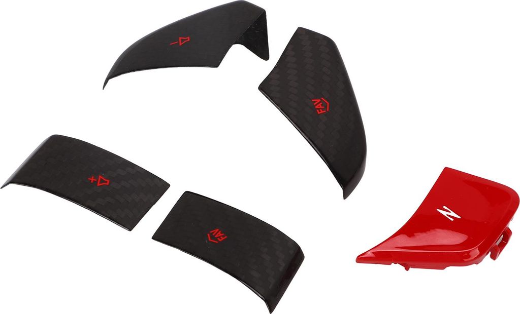Lenkrad-Z-Modus-FAV-Lautstärketastenabdeckungen, Verkleidungen, Aufkleber, Ersatz für Corvette C8 ab 2020, Rot