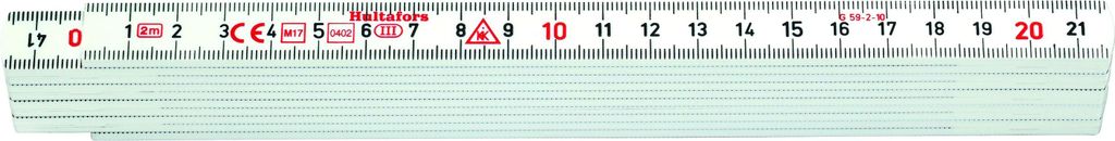 Hultafors GliedermaÃüstab Länge 2 Meter, aus glasfaserverstärkten Kunststoff