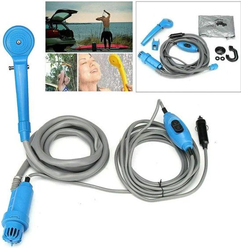 Douche de Jardin 12V à Débit Réglable - Système de Lavage Polyvalent