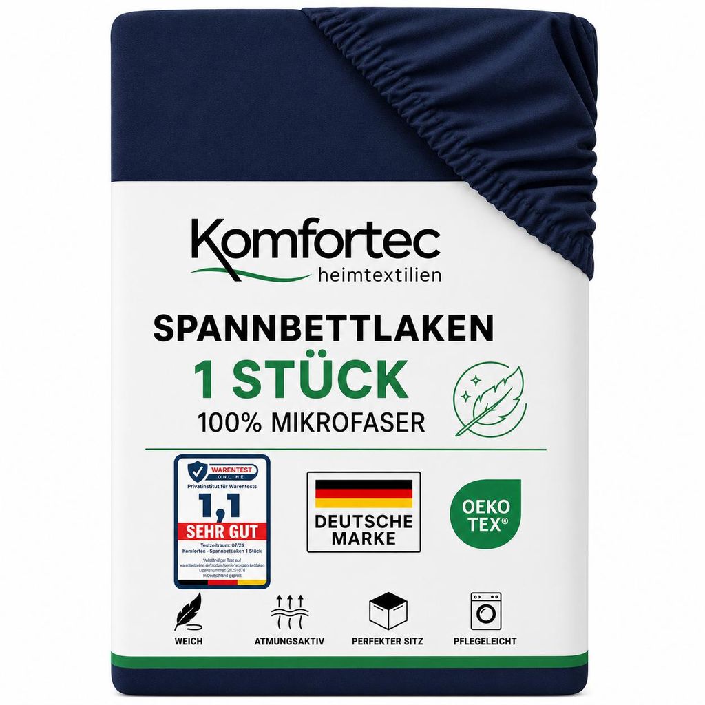 Komfortec Spannbettlaken 180x200 cm, Bettlaken Produktbild  KI-generiertes Bild