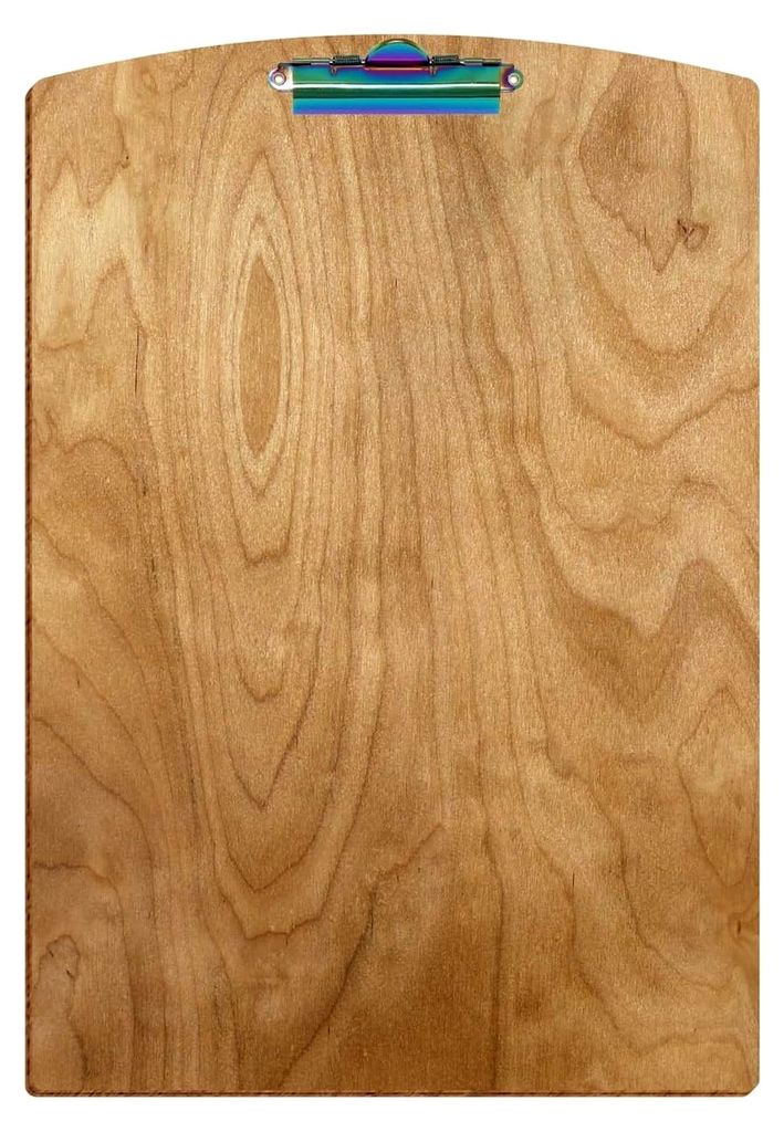 Bütic Holz Klemmbrett in Segmentform aus Birke für DIN A3, A4, A5, A6, 3mm Birkensperrholz mit Klarlack versiegelt