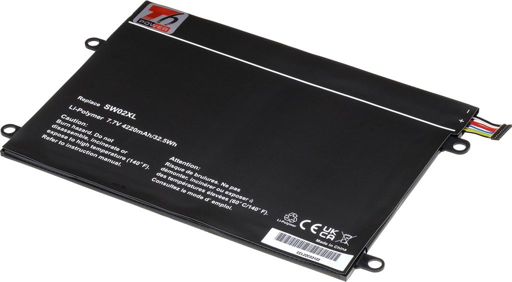 T6 Power Akku für Hewlett Packard Laptop, Teilenummer 859517-855, Li-Poly, 7,7 V, 4220 mAh (32 Wh), schwarz
