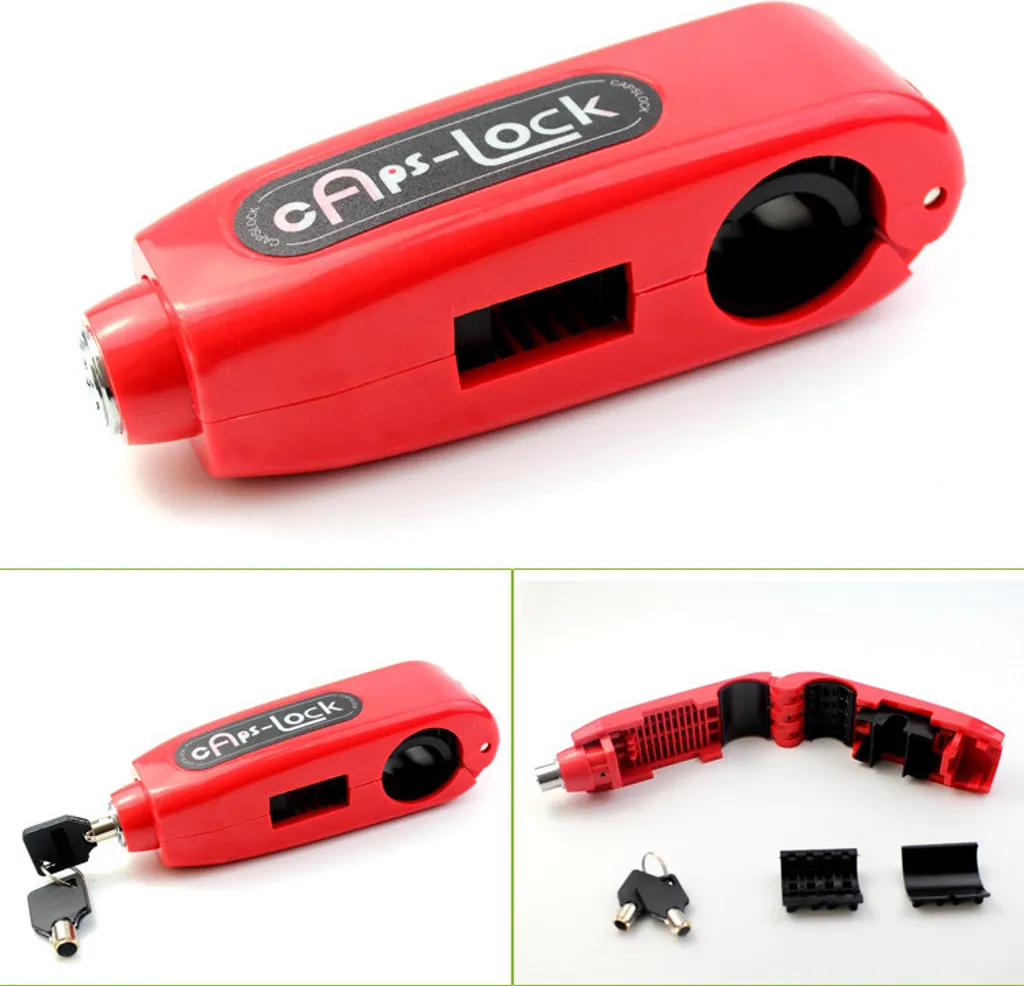 Bloccadisco Manubrio Moto Rosso Anti-Theft: Sicurezza CNC Professionale