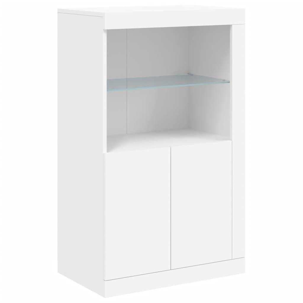 Szafka boczna z oświetleniem LED Biały Materiał Zdjęcie produktu 2