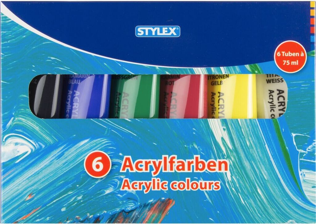Stylex 28653 Akrylová barva matná sada 6 barev v 75 ml tubě Obrázek produktu 3