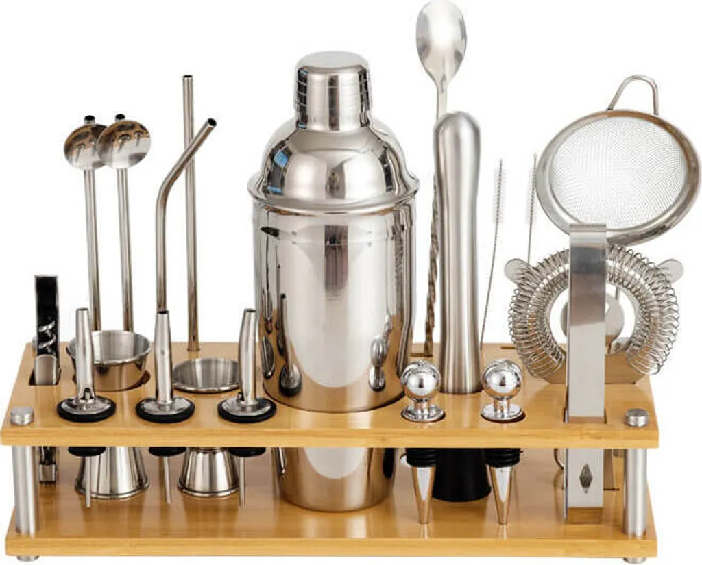Set Cocktail Barman 24 Pezzi 750ml Acciaio Inox Professionale Shop