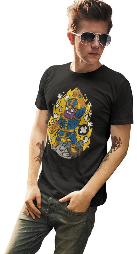 D&B Uni Polo PC00109 Thanos Schwarz-Größe 4XL