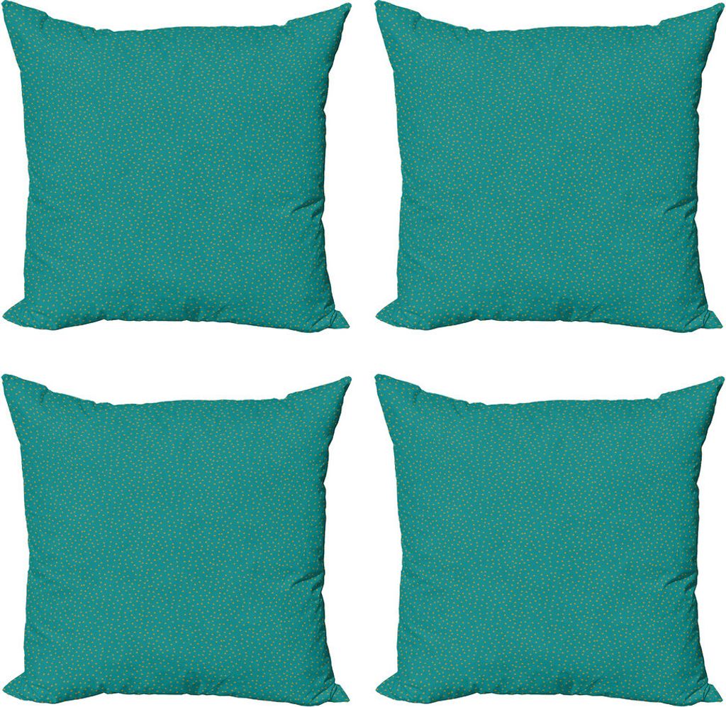 ABAKUHAUS Geometrisch Kissenbezug Set (4 Stück), Warm Farbige Motive, Moderner Doppelseitiger Digitaldruck, 60 cm x 60 cm, Pale Meer, Grün, Orange