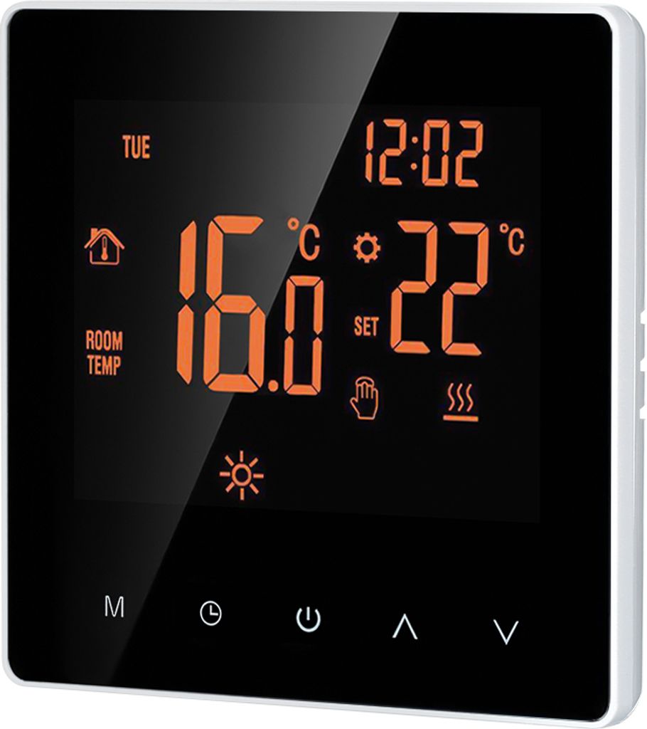 Smart Raumthermostat Thermostat, elektrische Fußbodenheizung LCD Touchscreen Wochenprogrammierbarer Kindersperre Speicherfunktion für zu Hause Of...