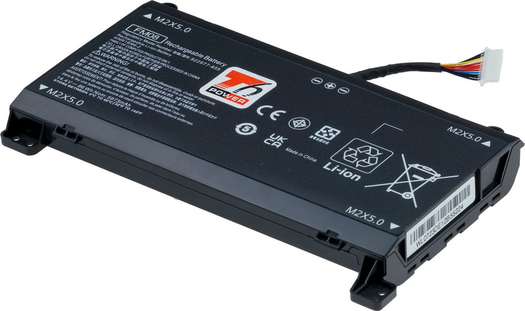 T6 Power Akku für Hewlett Packard Omen 17-an000 GTX 1050 serie, Li-Ion, 14,4 V, 5973 mAh (86 Wh), schwarz