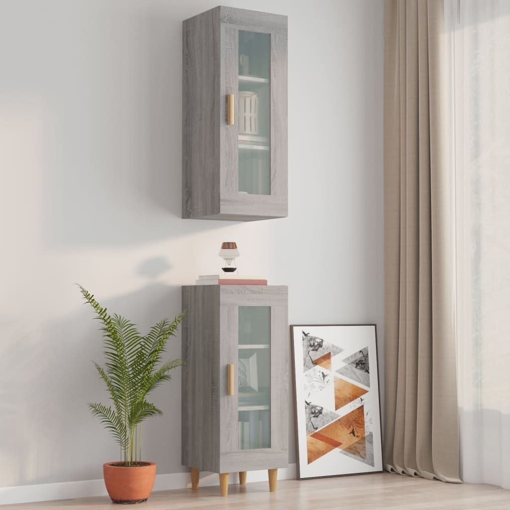 "WINTER SALE"Hängeschrank/Sideboard/Kommode - elegantes Design - Buffetschrank - Grau Sonoma 34,5x34x90cm DE134498 - Kommoden