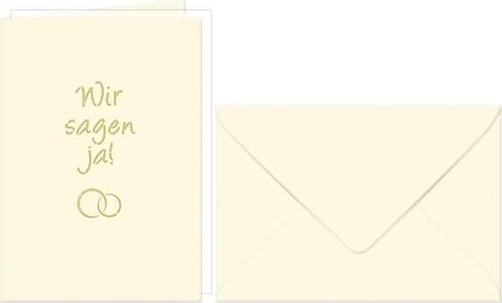 Doppelkarte A6 gelasert + Kuvert VE=5 Sets Wir sagen ja chamois