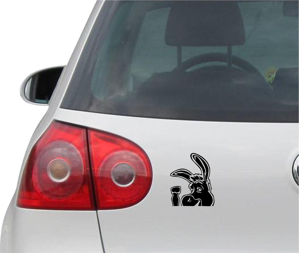 Aufkleber / Autoaufkleber - JDM - Die cut - DONKEY Decal SHREK Auto Laptop Fenster - Folie Sticker - schwarz - 88mm x106mm