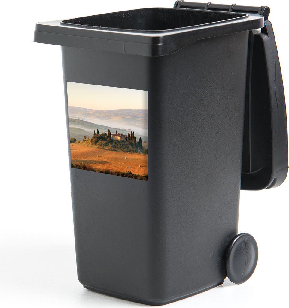 MuchoWow Mülltonnenaufkleber Toskana - Landschaft - Italien 40x40 cm - Abfall-Aufkleber - Container - für Abfallcontainer