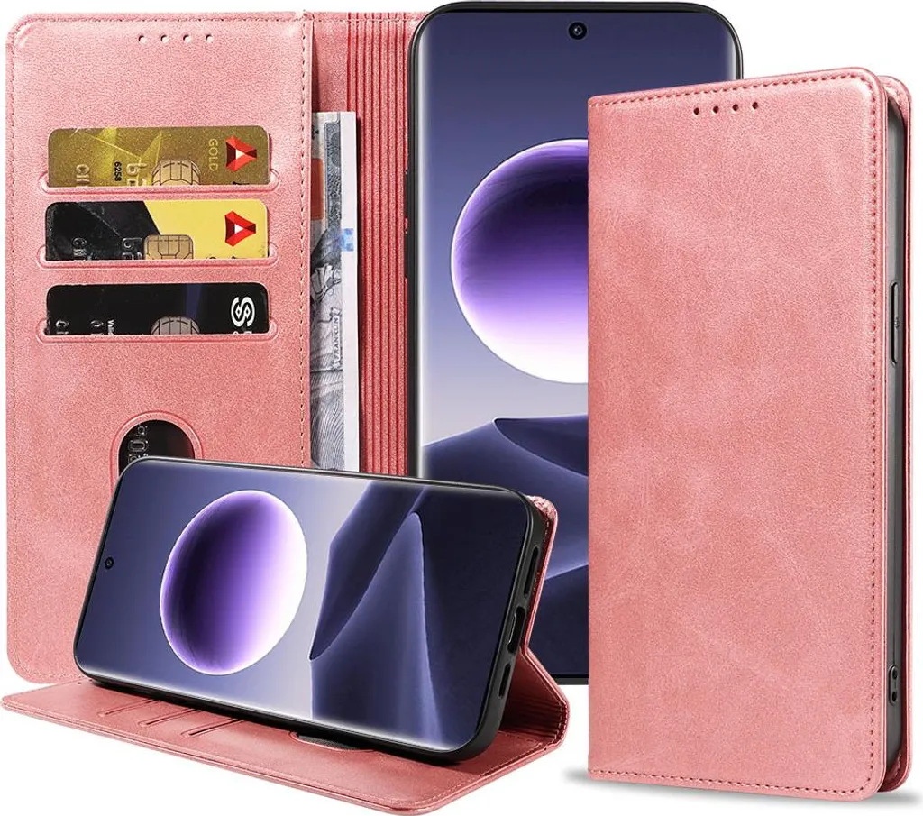 Cover a Libro Oppo Find X7 Oro Rosa: Custodia Magnetica Smartphonica
