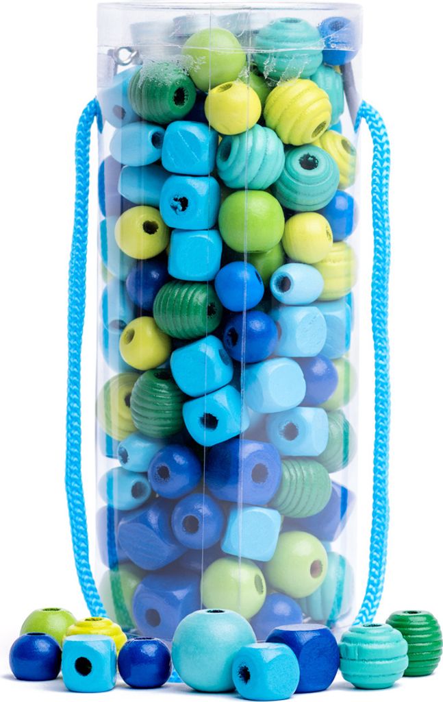 Woody Perlen in einer Tube - Türkis