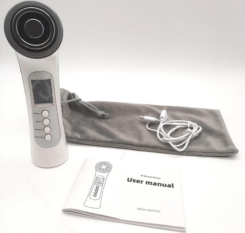 CARER BEAUTY Gesichtsmassagegerät Gegen Falten 5 in 1 Radiofrequenz Gerät Gesicht mit 2 LED Lichttherapie RF Vibration Ion für Anti Falten&Aging...