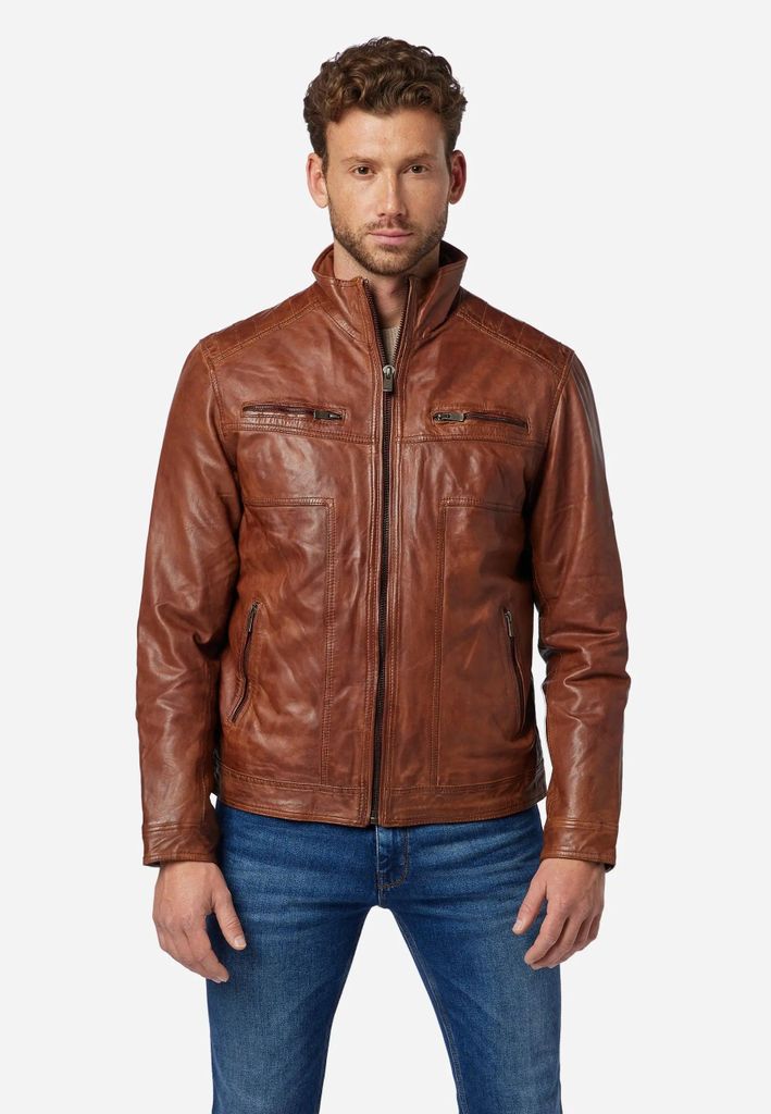 Herren Lederjacke Ricano ALBERT – cognac / XL