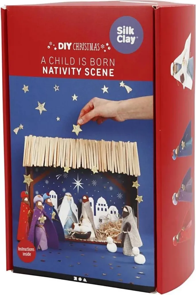 Crèche de Noël Facile à Monter : Kit de Bricolage Complet sans Colle