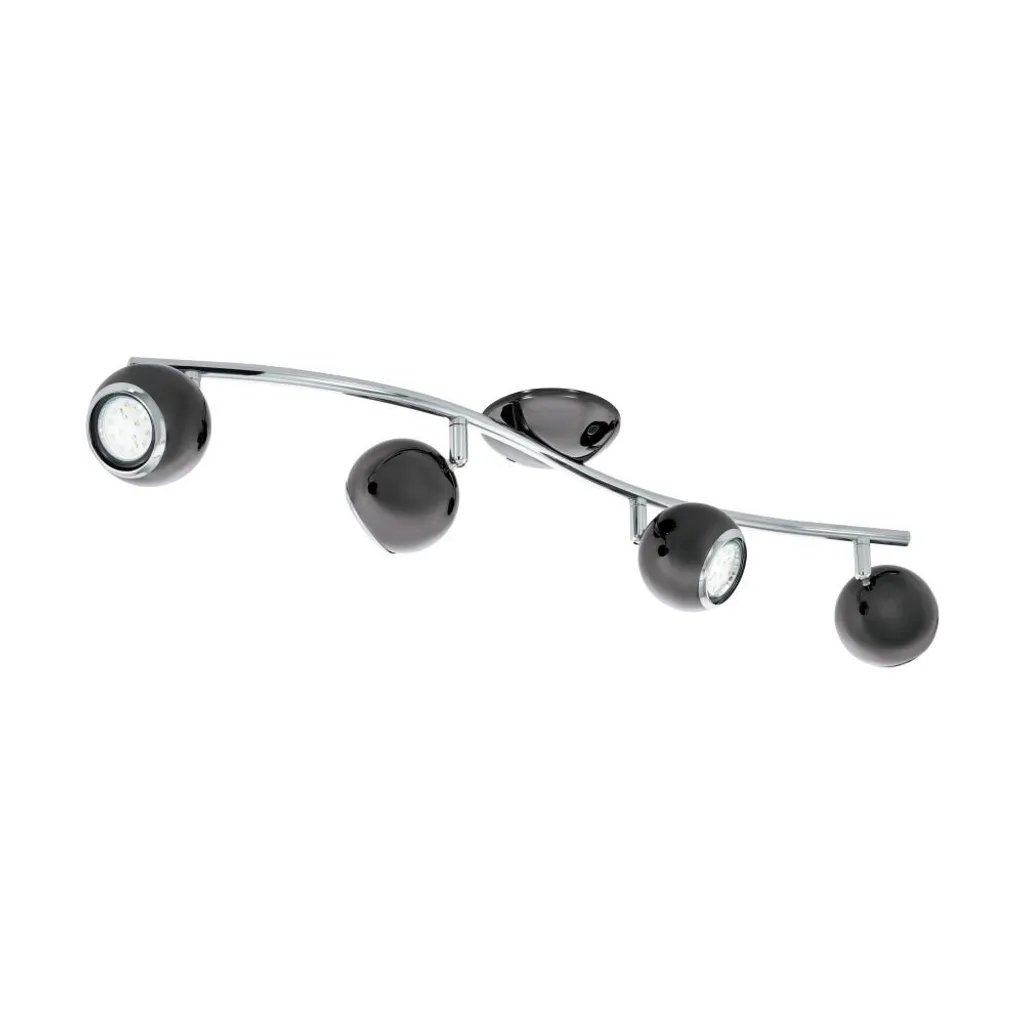 Rampe de Spots LED Plafonnier Nickel 4 Lumières pour Salon et Cuisine