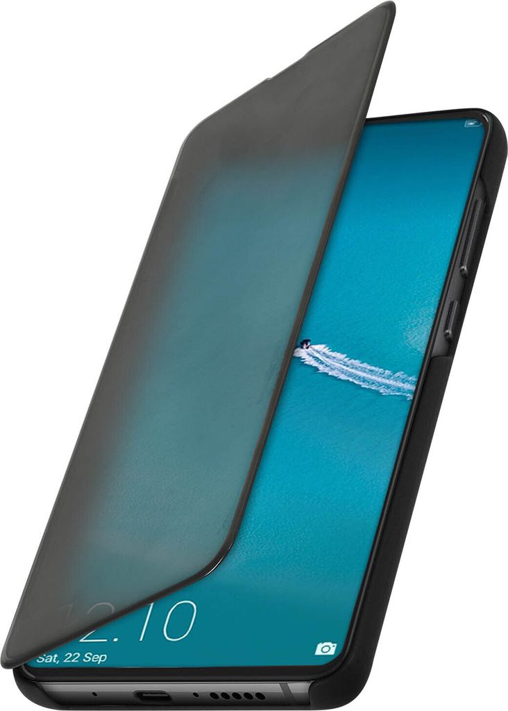 Avizar, Huawei Mate 20 Flip Cover mit Spiegeleffekt & Standfunktion, Schwarz