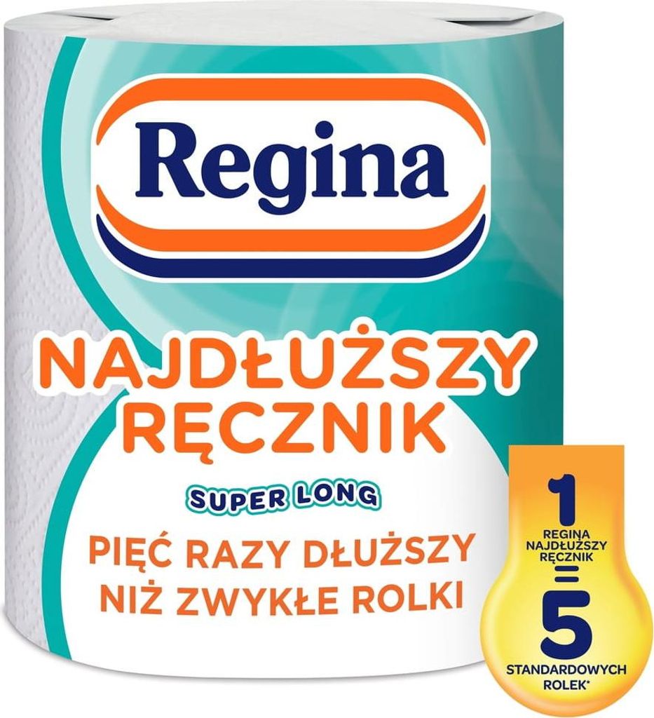 A roll of Regina kitchen paper on a white background.