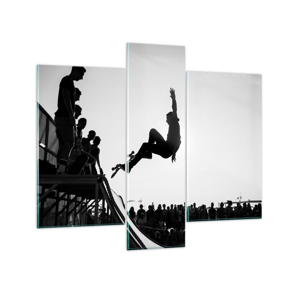 Bilder auf glas - Sport Skateboard - 95x80cm - Glasbilder - Wandbilder - Kunstdruck - zum Aufhängen bereit - Wanddekoration aus Glas - Glas Bilder...