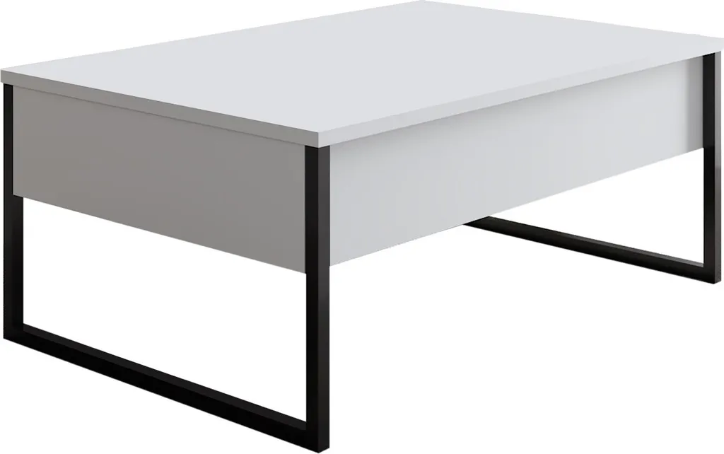 Table basse compacte blanc et noir 90 cm pour optimiser un petit salon - 4