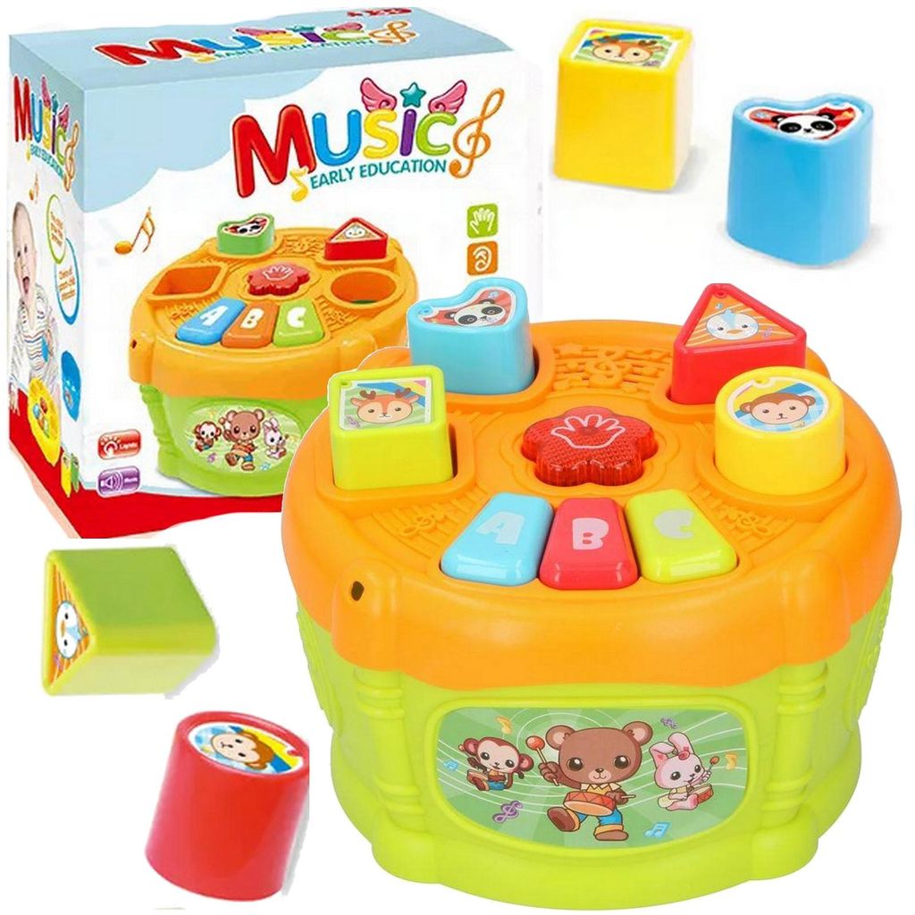 Edukacyjny Sorter Muzyczny Garnuszek Bębenek Klocki Zabawka Zdjęcie produktu 