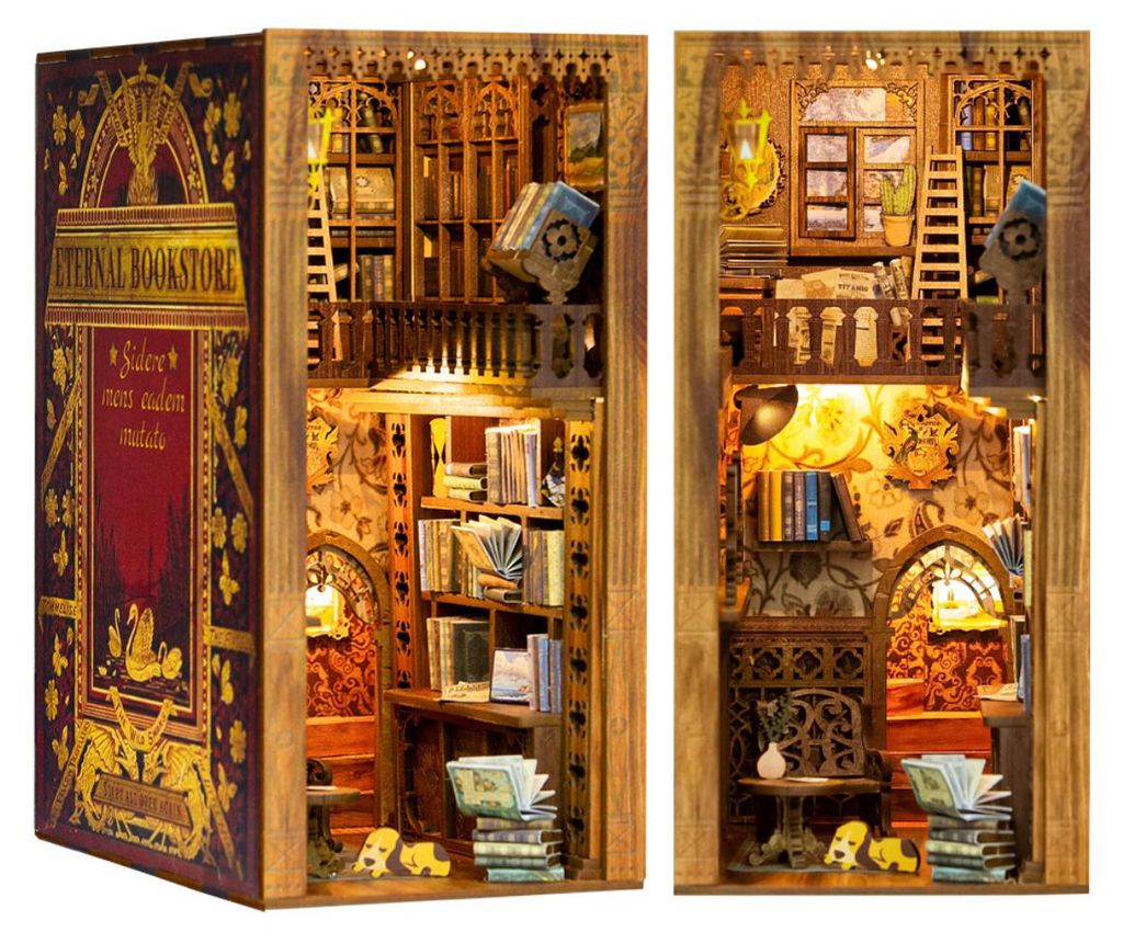 Eternal Bookstore Book Nook – DIY Miniaturhaus Bausatz, Produktbild 