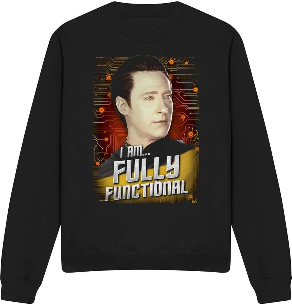 Star Trek - "Fully Functional" Sweatshirt für Herren/Damen Uni TV11495 (L) (Schwarz)