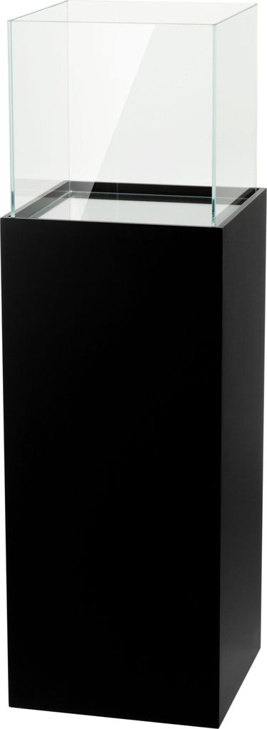 Windlicht-Säule Kerzenständer Deko-Laterne Deko-Säule für Wohnzimmer, Balkon, Terrase Kerzensäule Bodenwindlicht aus MDF & Glas Schwarz 80 cm hoch