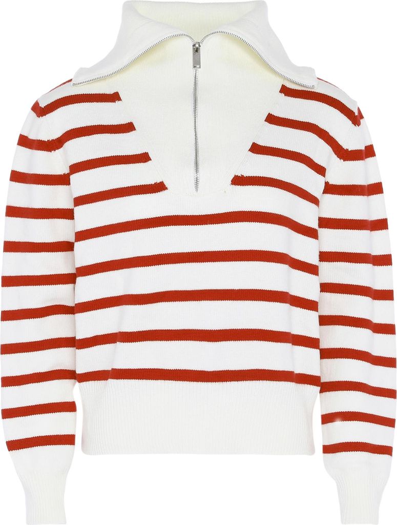 bridgeport damen pullover - wollweiss rot, XS/S