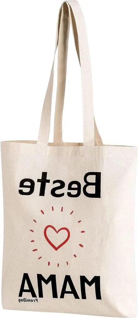 Sac à provisions pour maman en coton naturel - Tote bag 37 x 38 cm