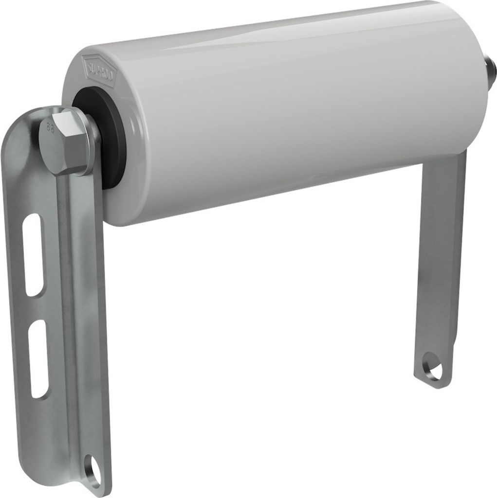Polyurethan Seitenrolle mit Halter C Sliprolle Bootstrailer Sliphilfe verzinkt SUPROD, 200 mm, grau