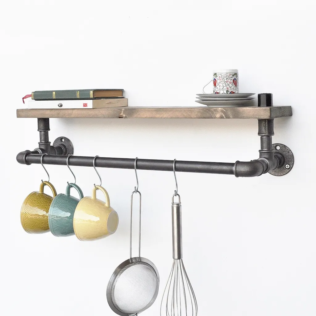 Arreda con Cuore: Mensola Skye Decor Noce e Nero in Vero Abete