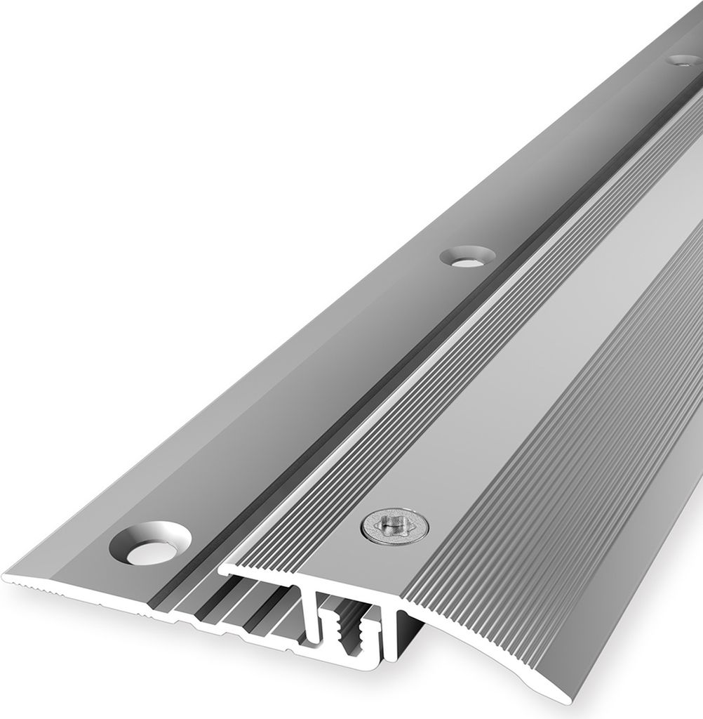 PROVISTON | Übergangsprofil | Vinylausgleich | Breite: 33 mm | Höhenausgleich: 4 - 9.5 mm | Länge: 900 mm | Aluminiumprofil | Silber | 1 Stück