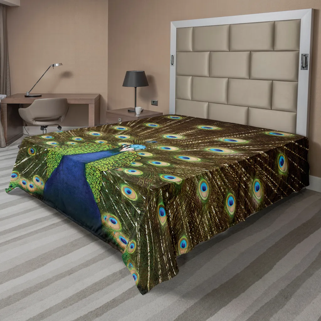 Drap de Lit Supérieur Confortable Paon Multicolore 244 cm Design Jardin