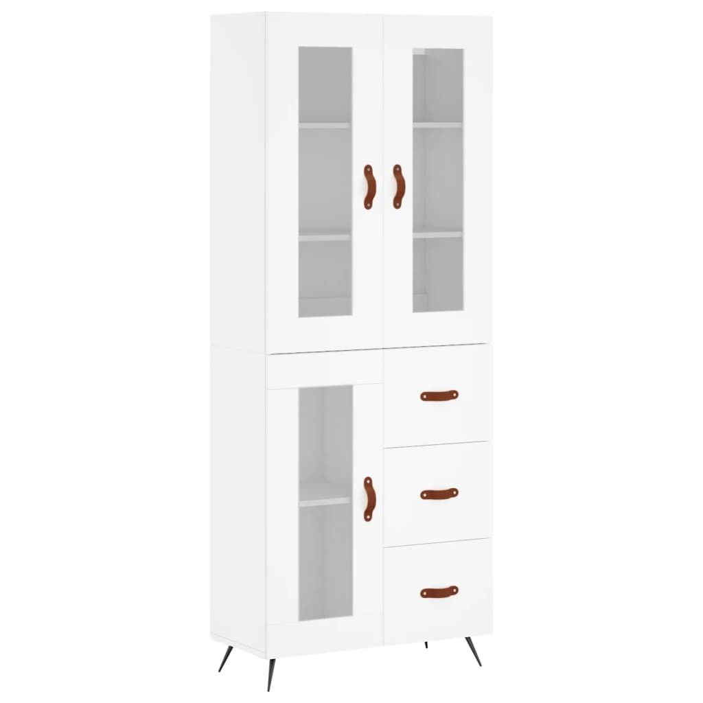 Möbel Sideboard/Highboard - elegante Design - Mehrzweckschrank - Weiß 69,5x34x180 cm Holzwerkstoff - Kommoden CLORIS4246331
