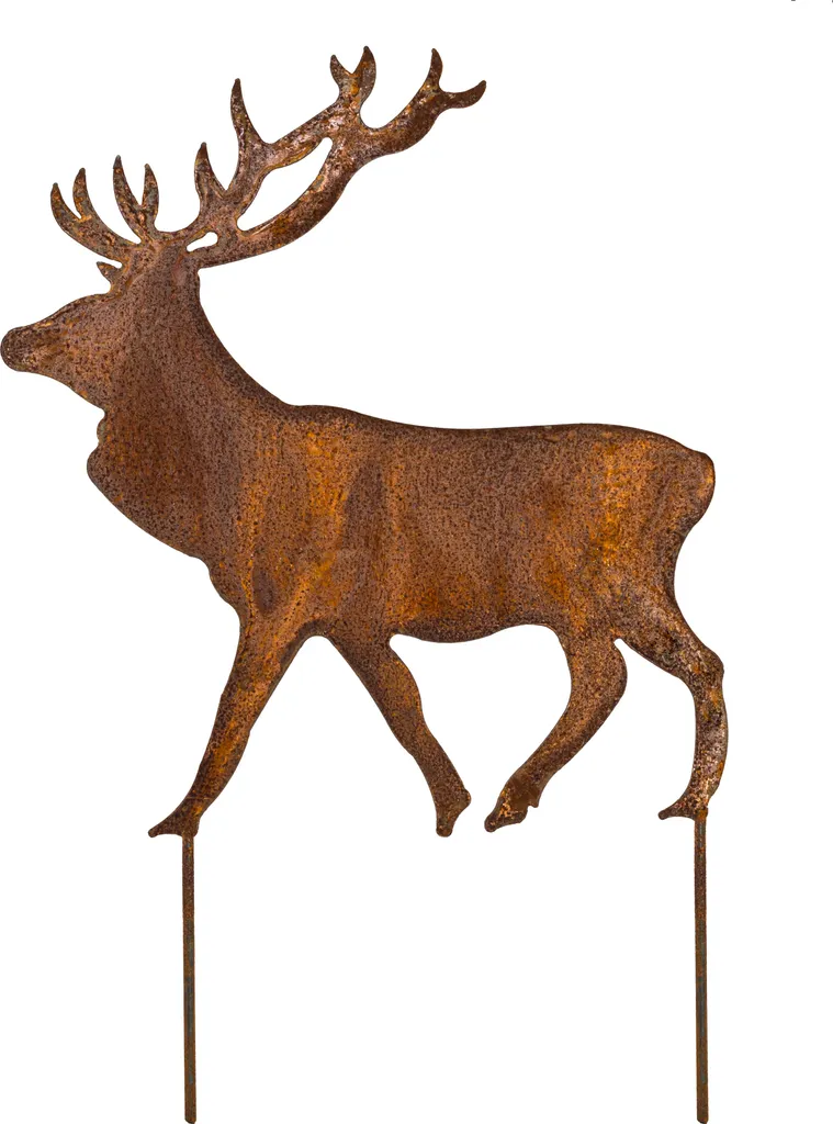 Sublimez votre porte avec le cadre Cerf métal rouillé durable sans entretien