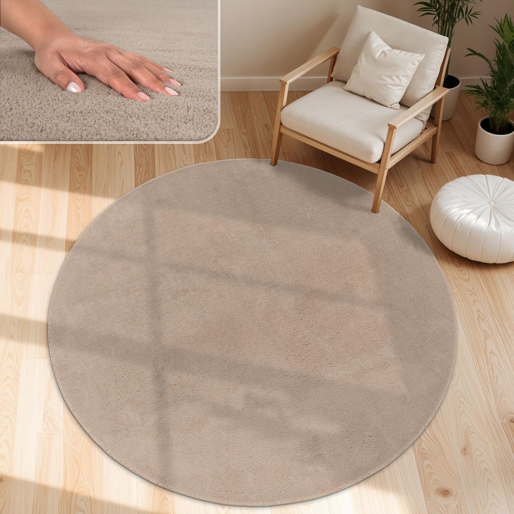 Moderner Wohnzimmer Teppich Kurzflor Waschbar Weich Produktbild 
