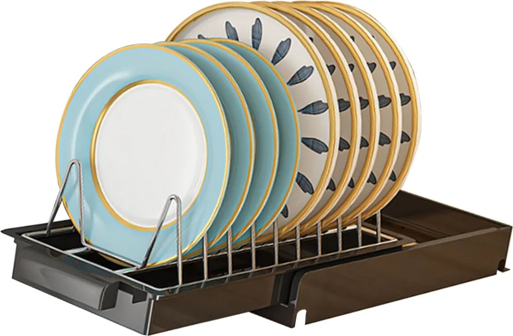 Tablettes coulissantes multifonctionnelles en métal noir pour cuisine