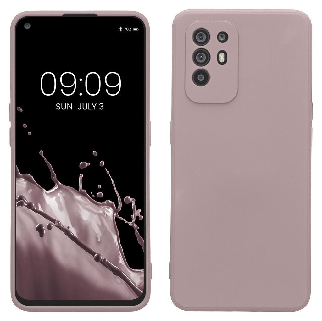 kwmobile Slim Case kompatibel mit Oppo A94 (5G) Hülle - Handyhülle aus Silikon in Nude Lilac