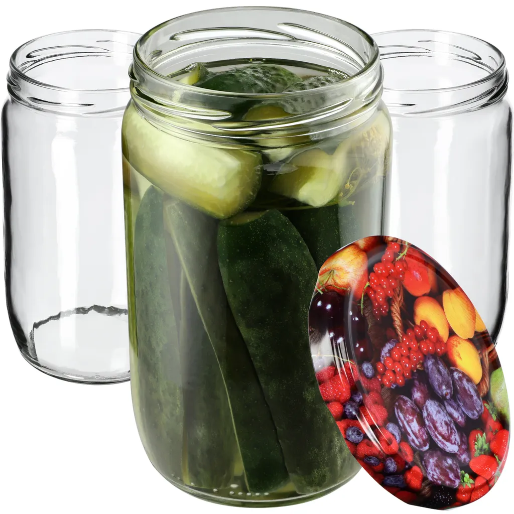 Set 64 Vasetti Vetro 720ml KADAX Niva con Tappi per Conserve e Sughi