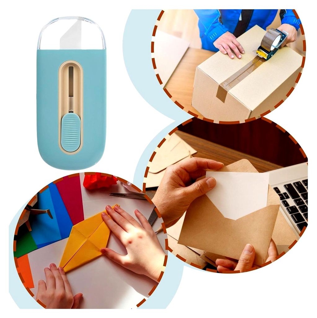 Verpackungsöffnungswerkzeug, Papierschneider | Wickel-Dosenöffner - Brieföffner mit automatischer Verriegelung | Folienschneider für Familienta...