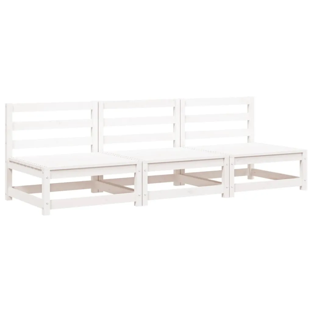 Set 3 Divani Outdoor Componibili Bianco Legno Pino 70x70x67 cm Design