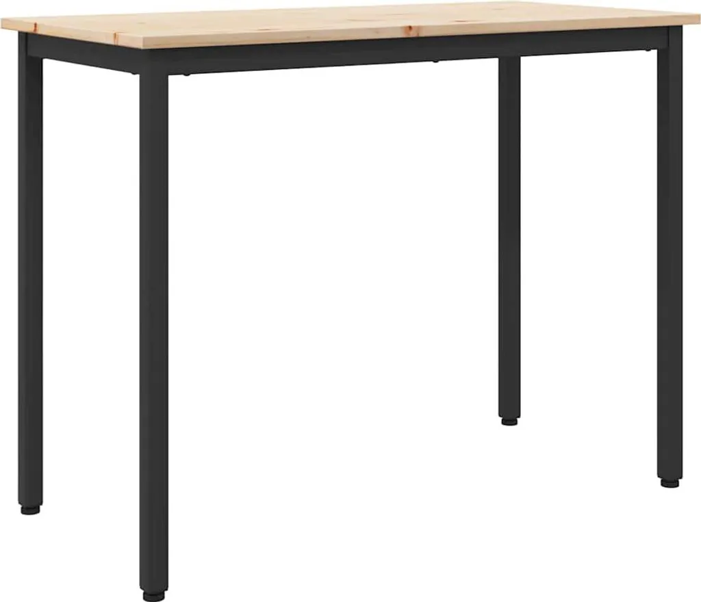 Scrivania Natur 100x50 cm Legno Ingegnerizzato e Acciaio Moderno